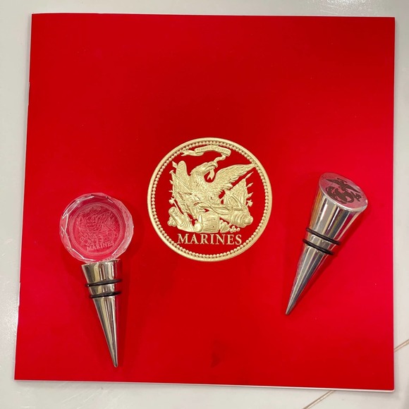 Marines Gift Marine Corp Crystal Bottlestoppers Military Service Semper Fidelis - Picture 2 of 10